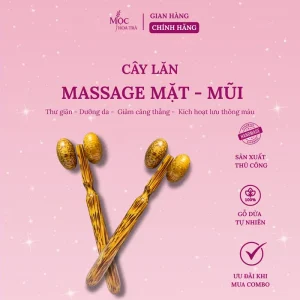 Cây Lăn Massage Mặt Mũi Gỗ Dừa Thủ Công