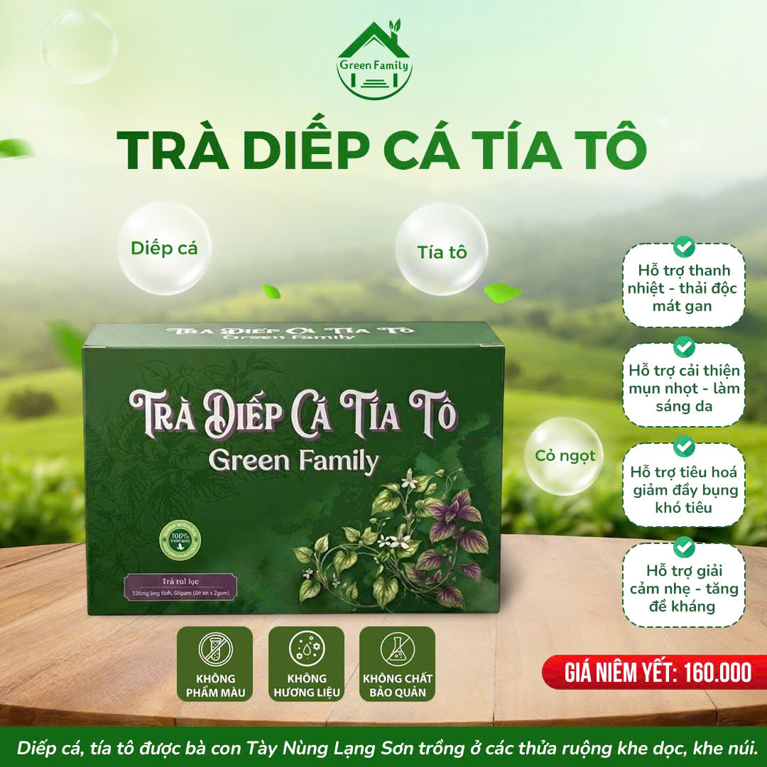 Trà Diếp Cá Tía Tô Green Family